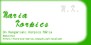 maria korpics business card